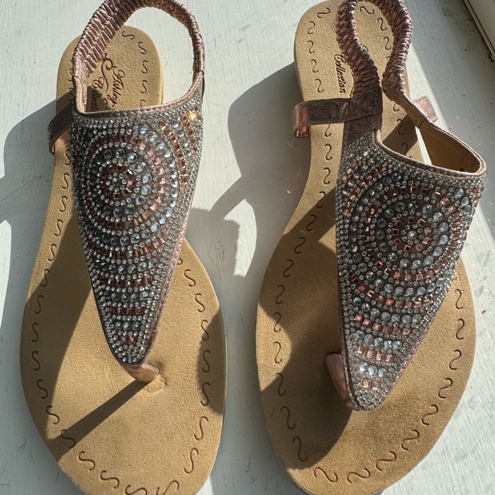 Elegant Beaded/Rhinestone Sandals